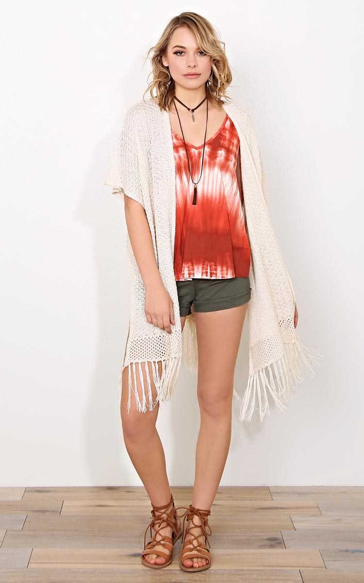 Spring Experience Knit Wrap - - Ivry/Natrl in Size by Styles For Less