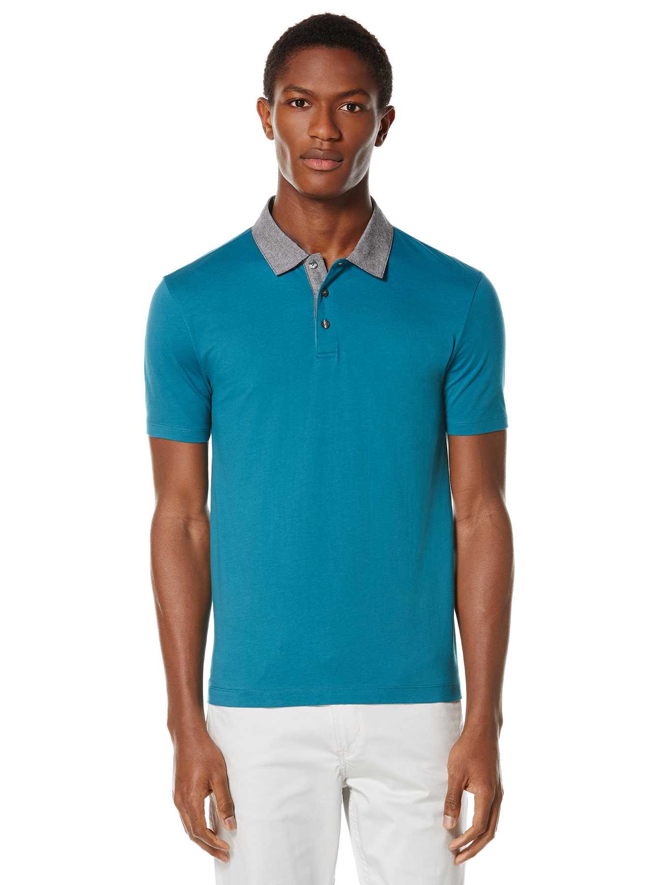 Perry Ellis Short Sleeve Oxford Collar Polo
