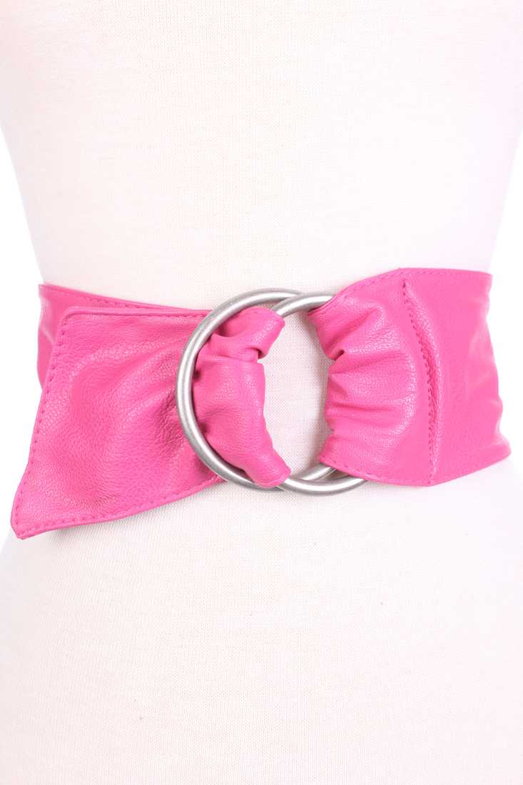 Fuchsia Thick Band Faux Leather Versatile Belt