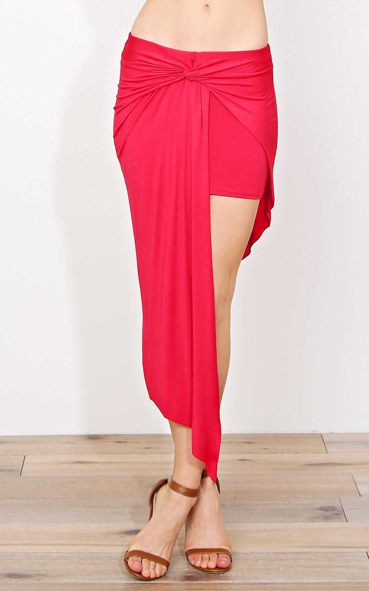 Hot Night Knit Skirt - SML - Red in Size Small by Styles For Less