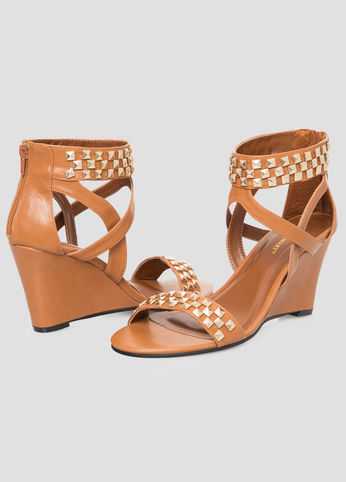 Studded Wedge Sandal - Wide Width