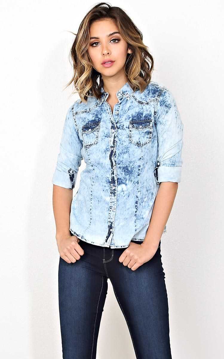 Venice Boardwalk Chambray Top - - in Size by Styles For Less
