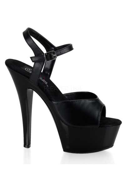 Black Stiletto Heel Ankle Strap Platform Sandals