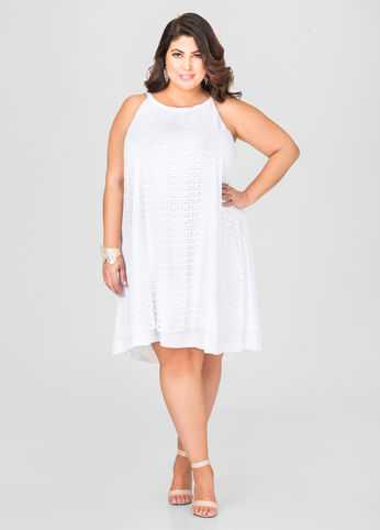 Laser Cut Trapeze Dress