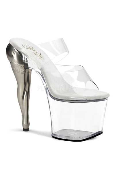 Clear Sculpted Leg High Heels