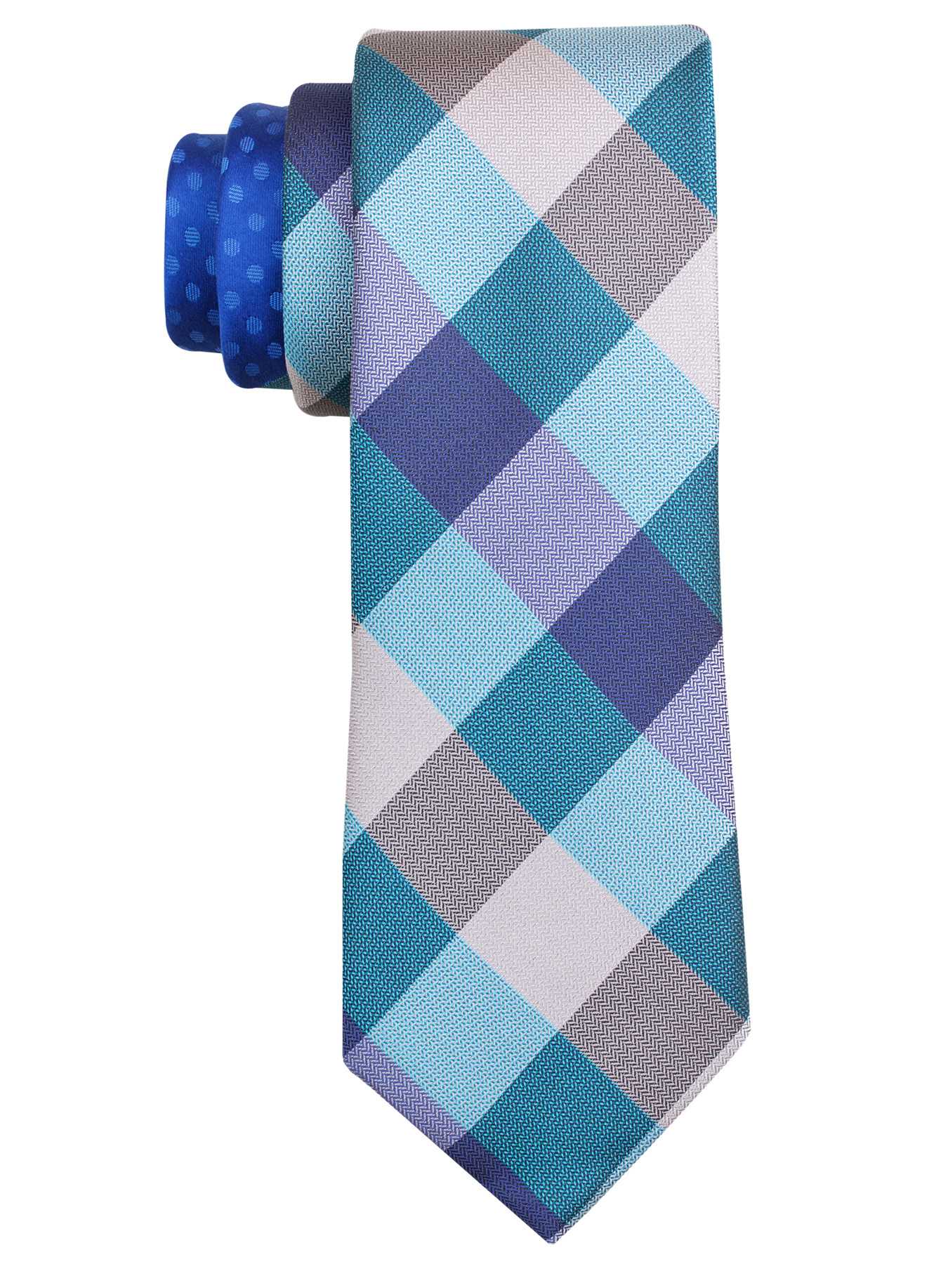 Perry Ellis Castor Plaid Silk Tie