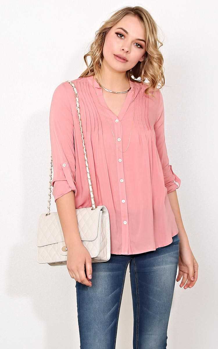 Vacation Day Woven Top - - Blush in Size by Styles For Less