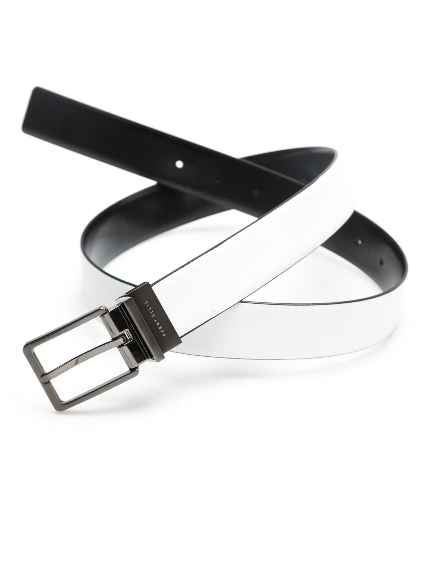 Perry Ellis Angel Saffiano Leather Belt