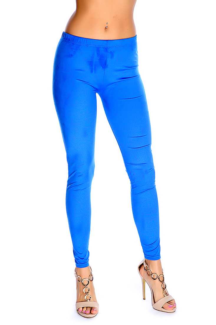 Royal Blue Microfiber Suede Leggings