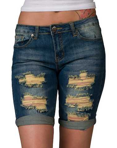 ESSENTIALS WOMENS Blue Clothing / Denim Shorts 1