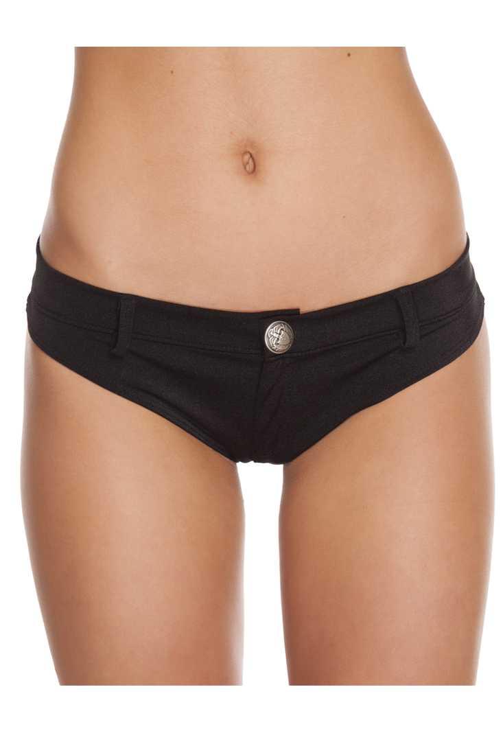 Black Front Button Booty Shorts