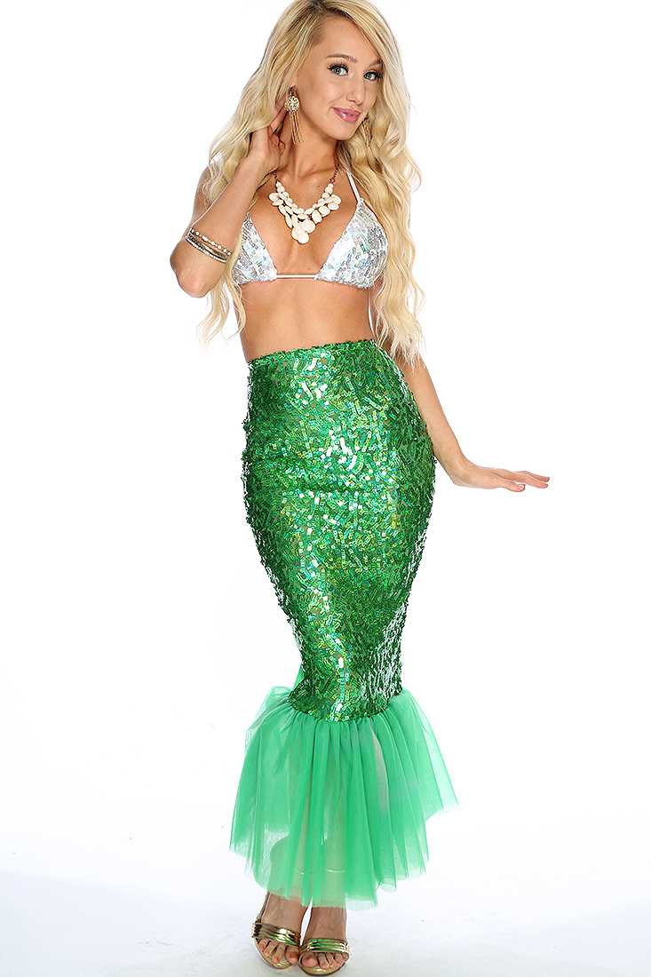 White Green 2. Piece Sexy Mermaid Costume