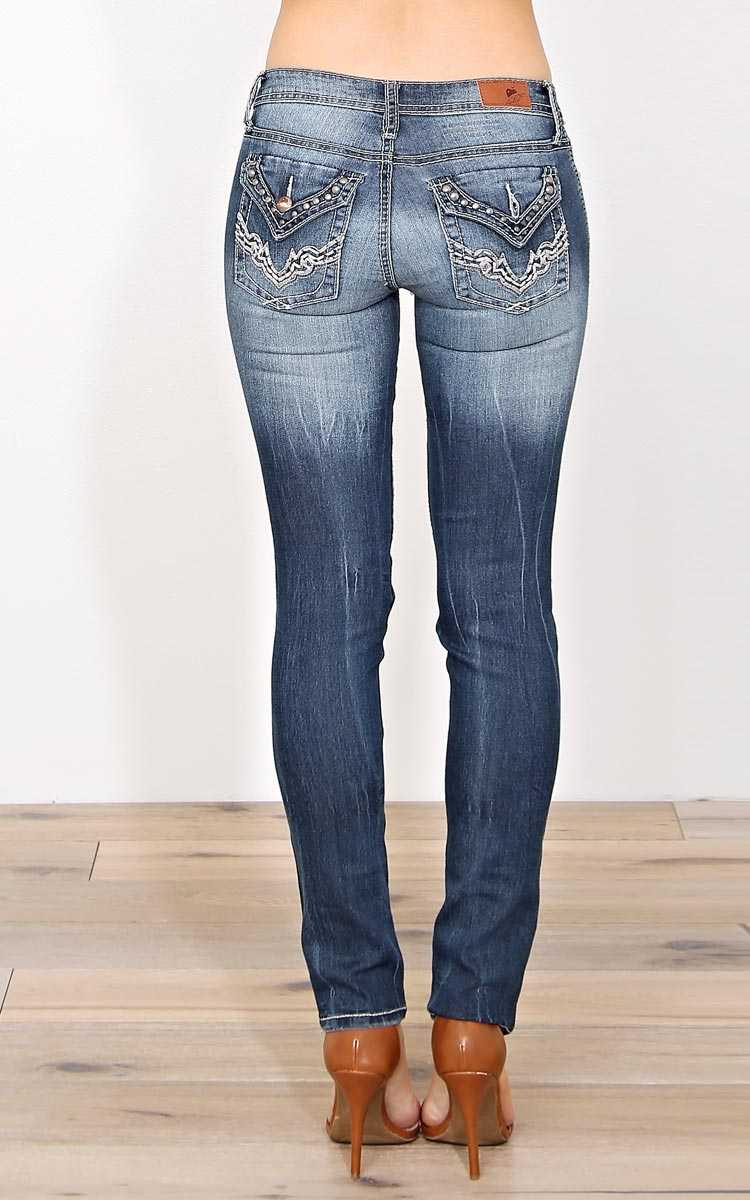 Houston Embellished Skinny Jeans - Lt Wash in Size 5 by Styles For Less