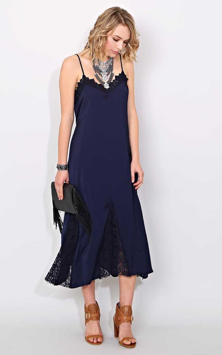 Pearl Woven Maxi Dress - - Navy in Size by Styles For Less