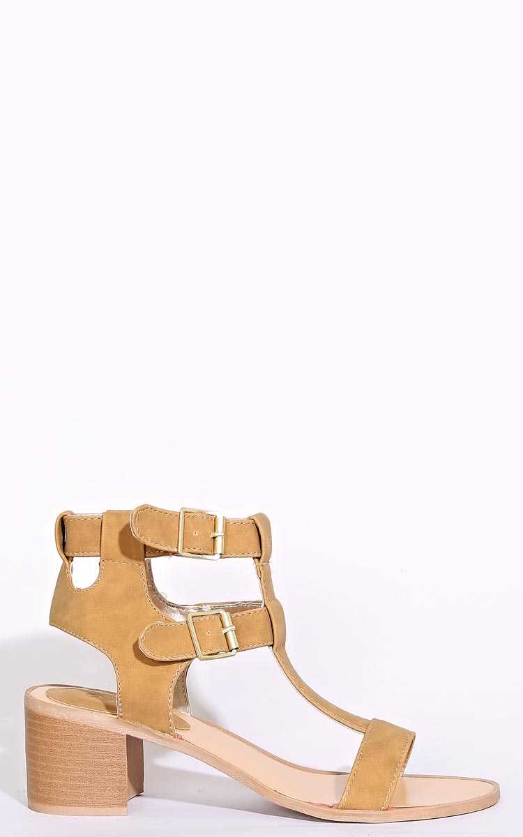 QUPID Jane Buckled Sandals - Camel in Size by Styles For Less