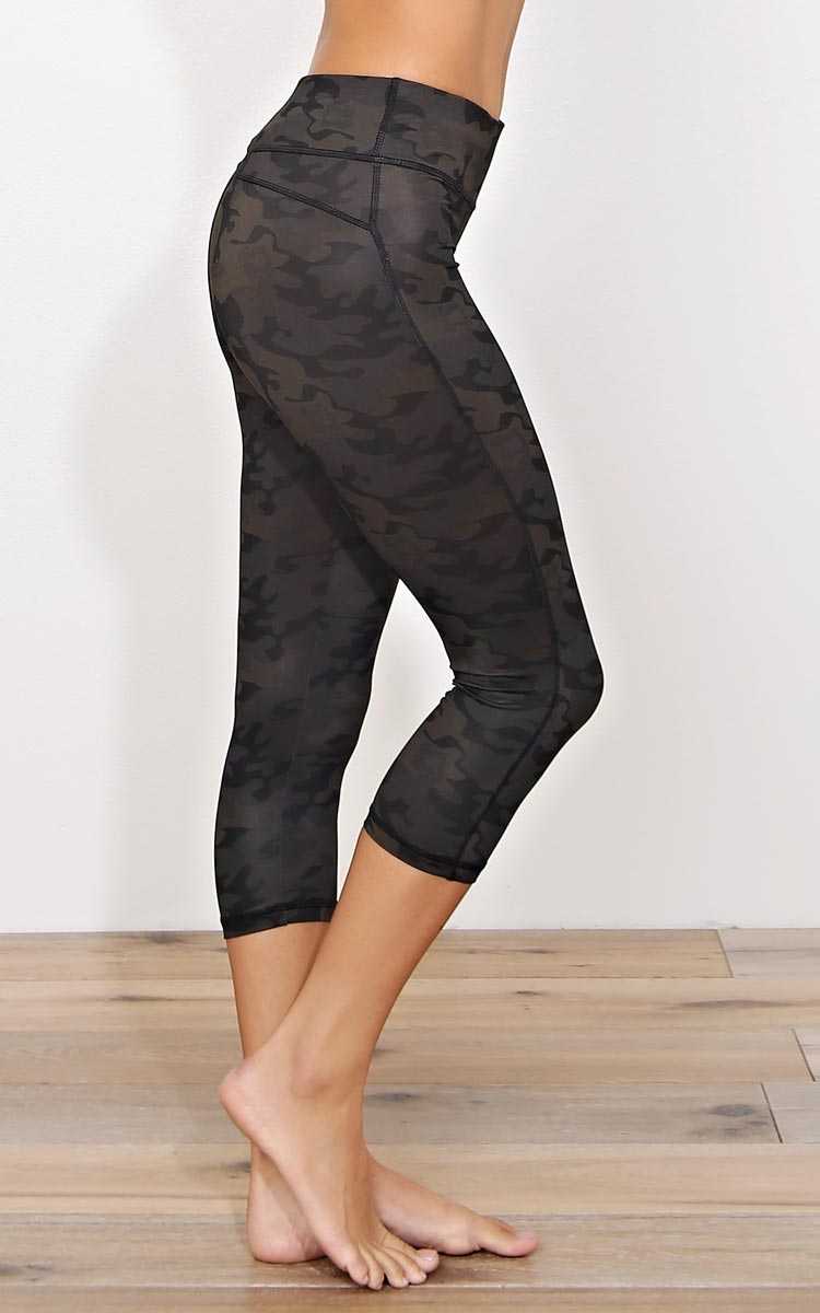 Obstacle Course Performance Capris - SML - Olive Combo in Size Small by Styles For Less