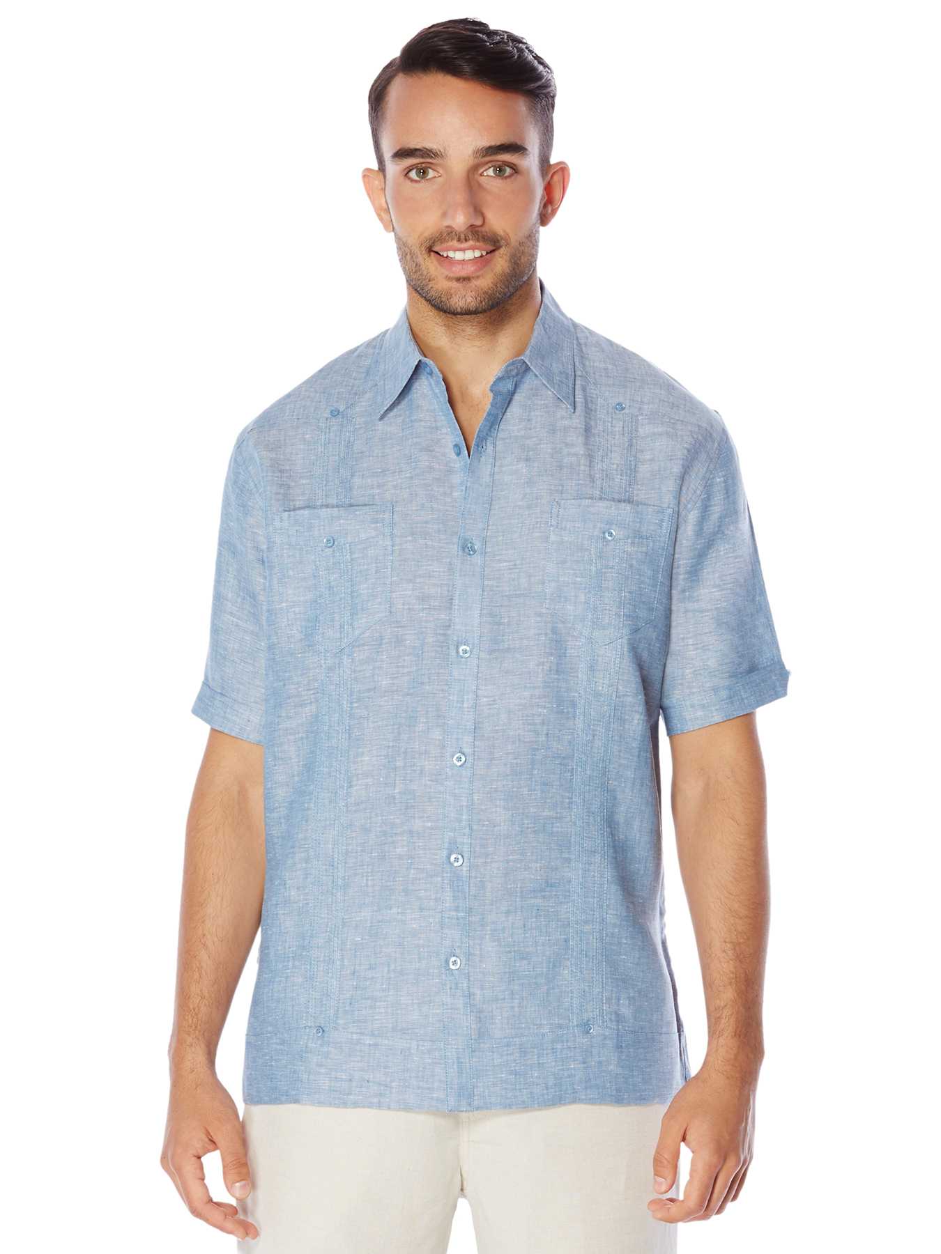 Cubavera 100% Linen Short Sleeve 2 Upper Pocket Guayabera