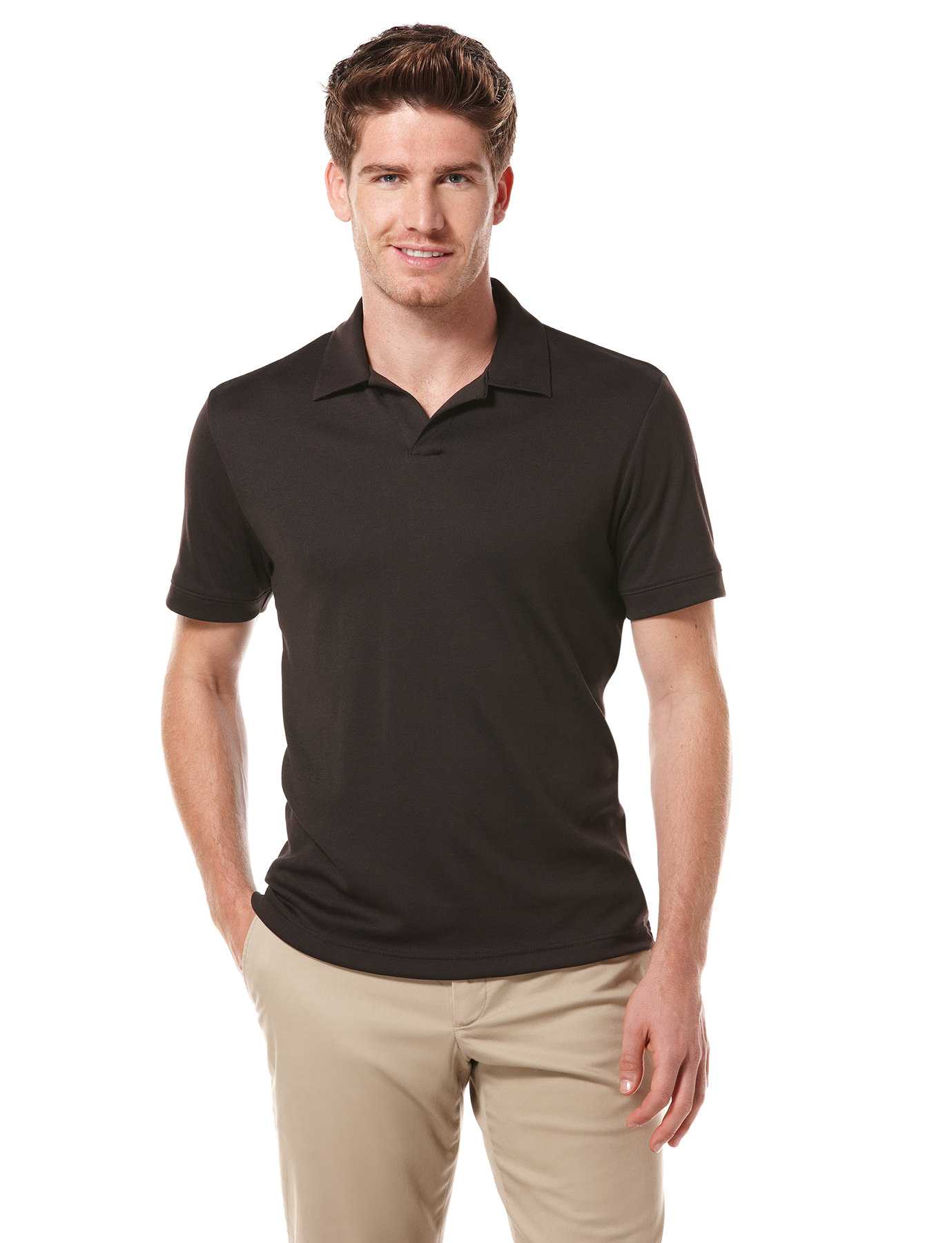 Perry Ellis Big and Tall Rib Open Knit Polo