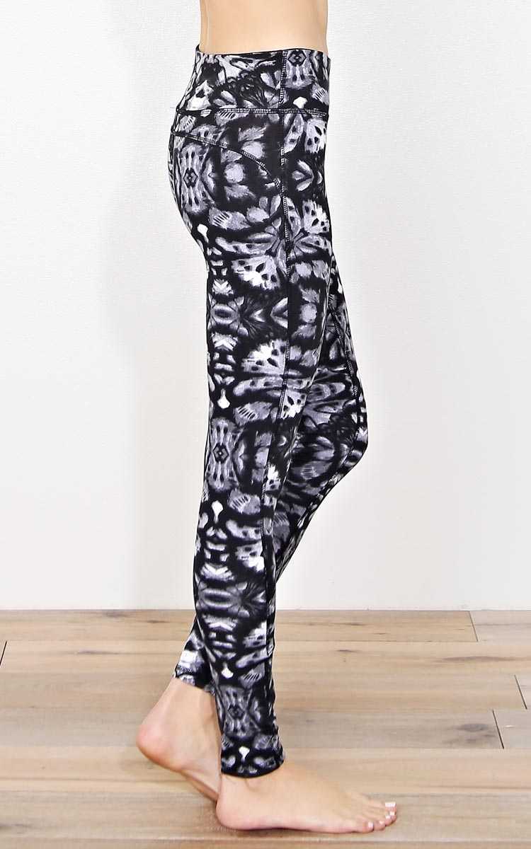 Cool Down Ikat Knit Yoga Pants - - Charcoal Combo in Size by Styles For Less