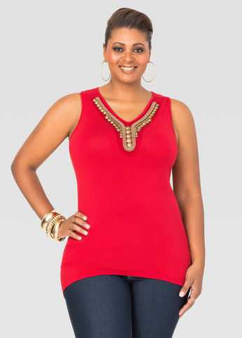 Embellished Hi-Lo Tank
