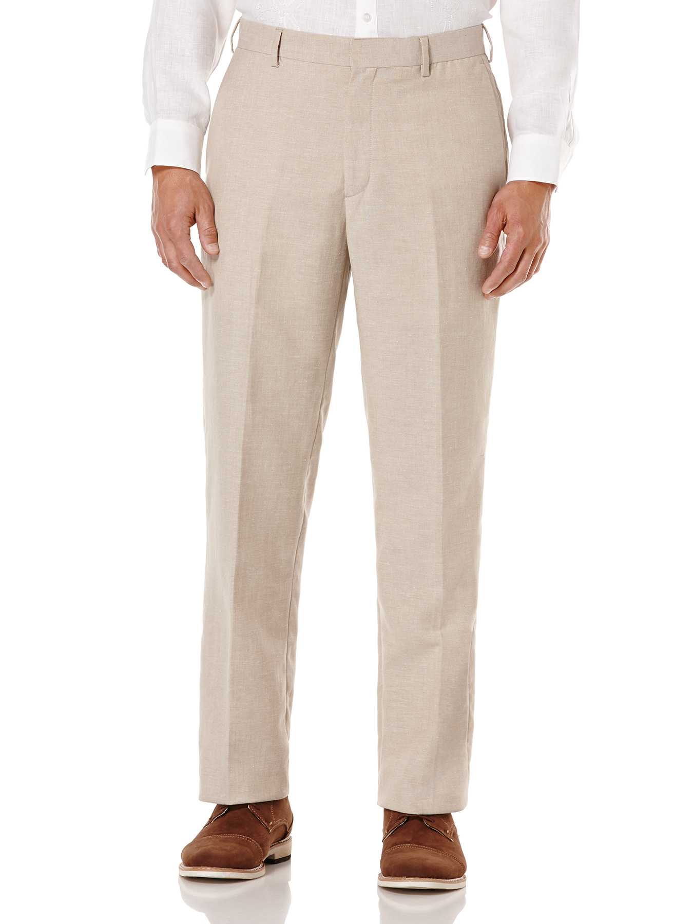 Cubavera Big & Tall Linen Blend Flat Front Pant
