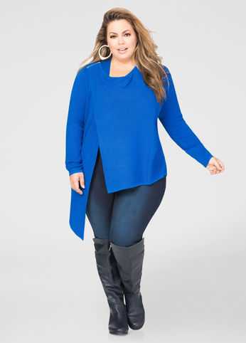 Zip Shoulder Wrap Sweater