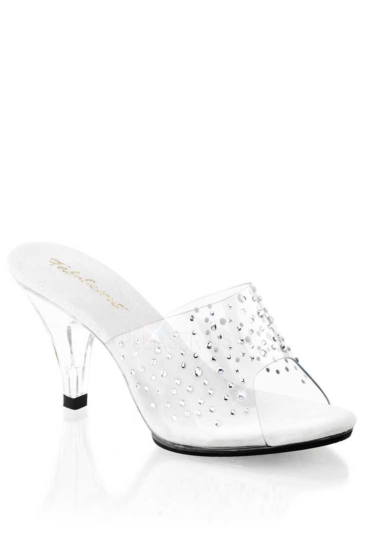 Rhinestone Clear Open Toe High Heels