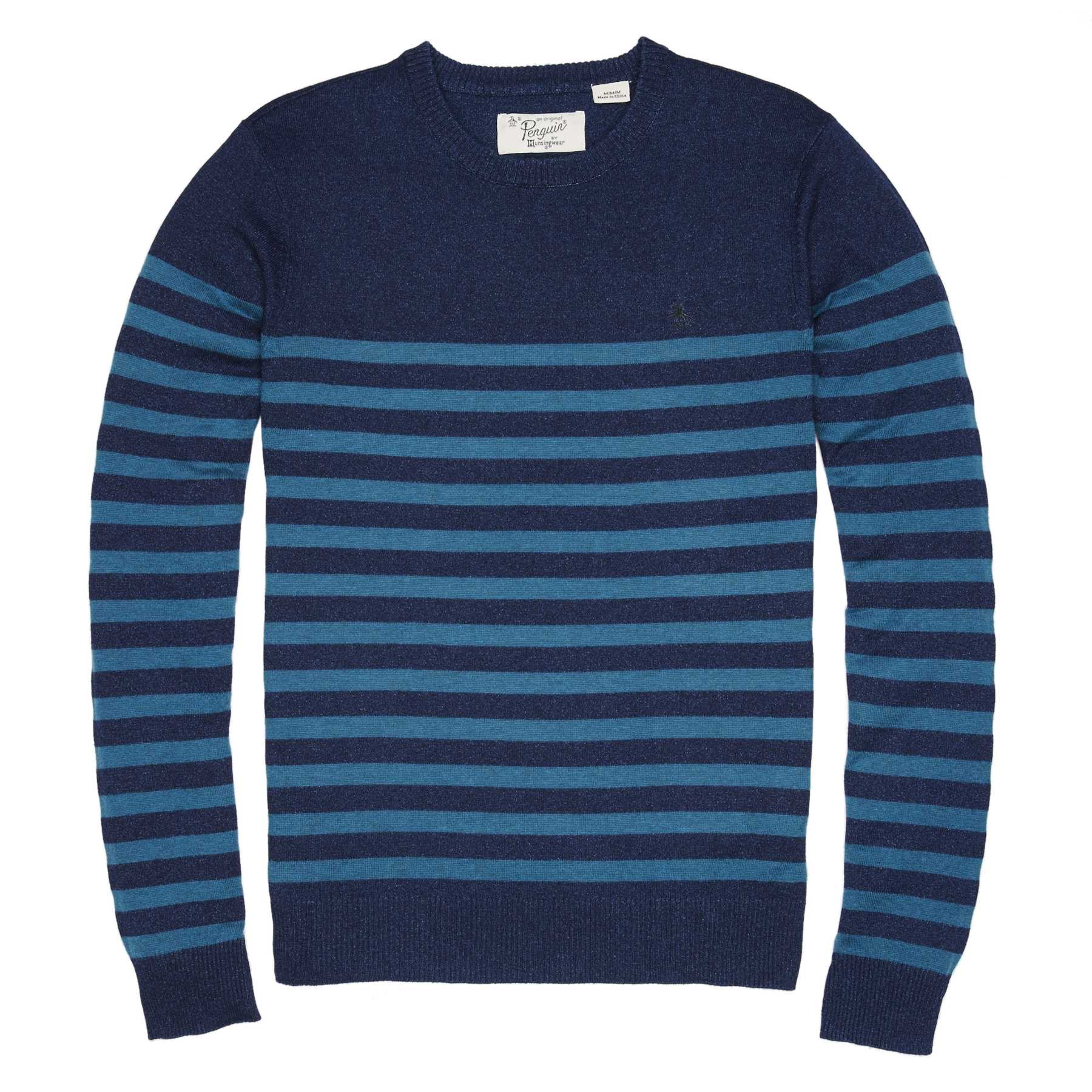 Original Penguin INDIGO STRIPE CREW NECK SWEATER