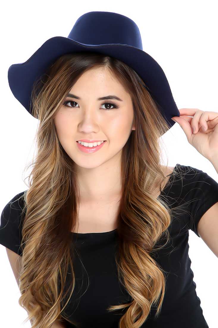 Navy Structured Top Floppy Hat