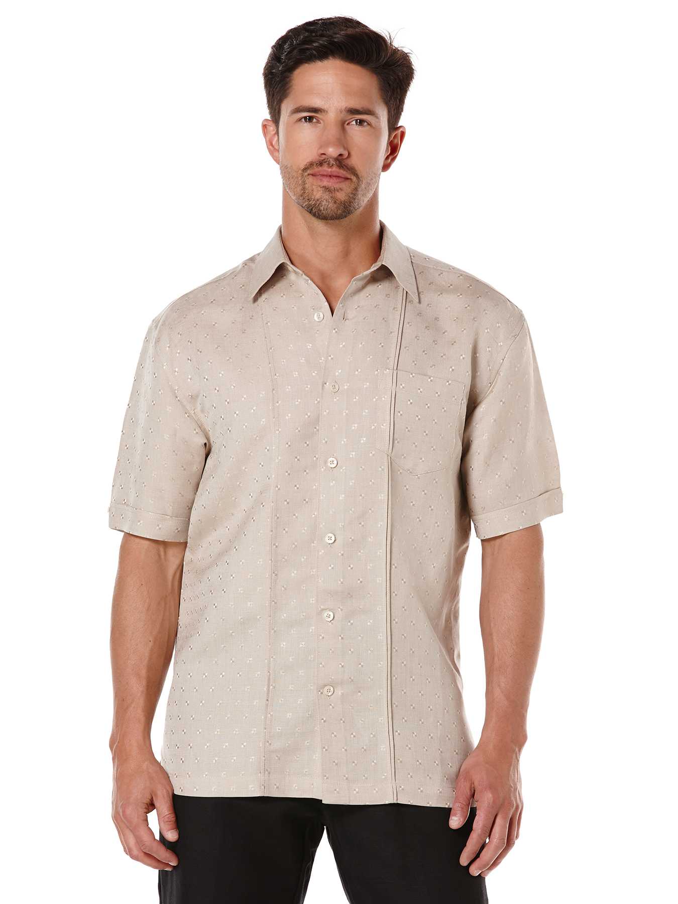 Cubavera Short Sleeve 1 Pocket Dobby Texture with Tucks Shirt
