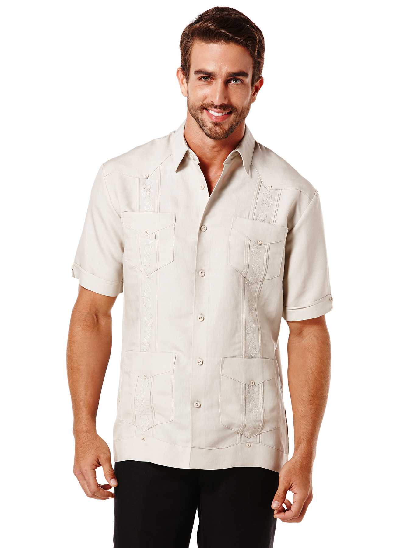Cubavera Ramie/Rayon Short Sleeve Embroidered Guayabera