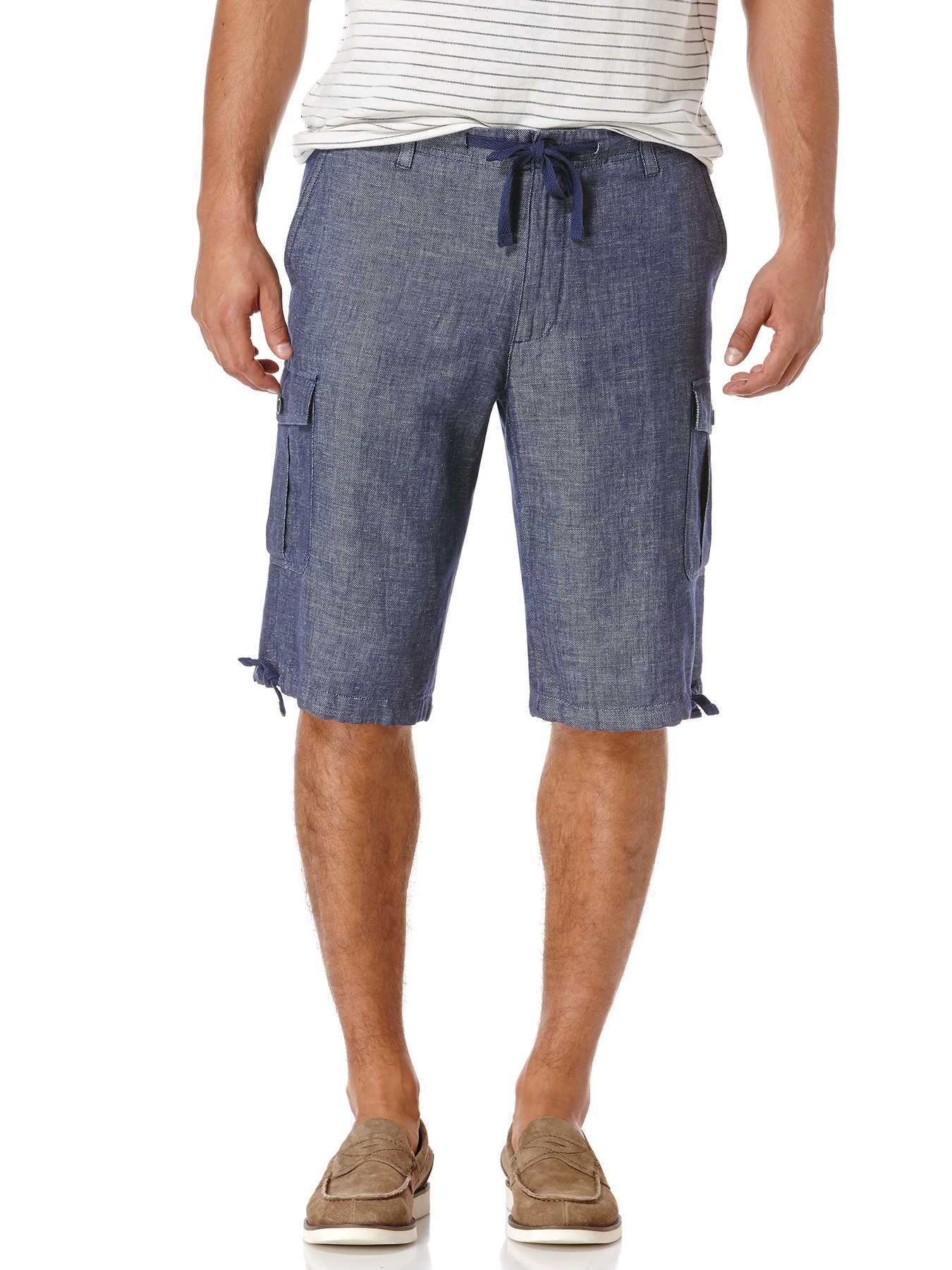 Perry Ellis Linen Cotton Drawstring Cargo Short