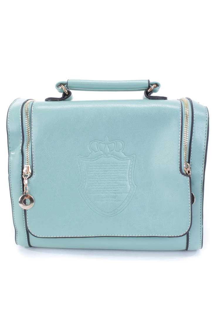 Mint Embossed Faux Leather Handbag