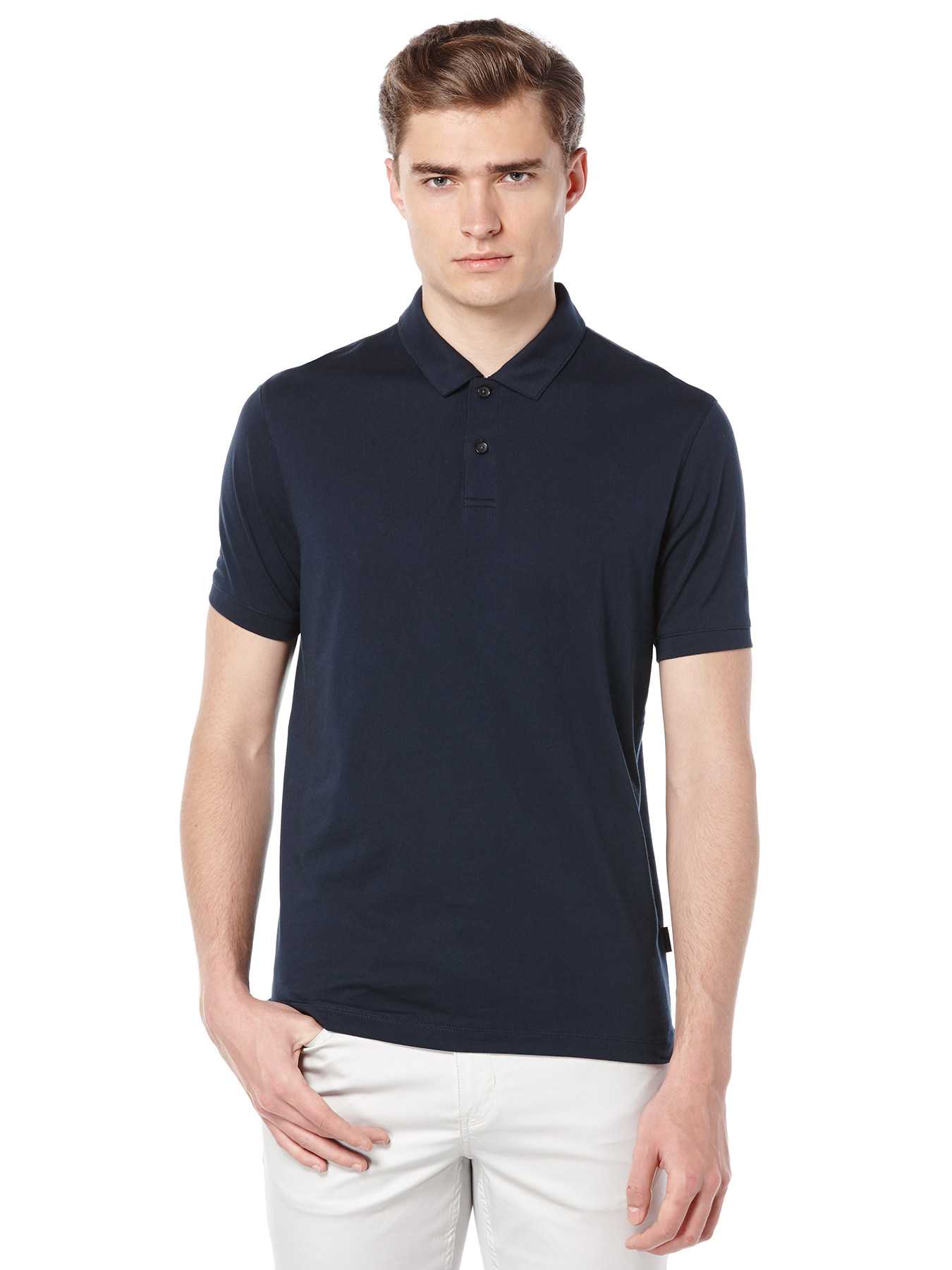 Perry Ellis Short Sleeve Solid Pima Cotton Polo