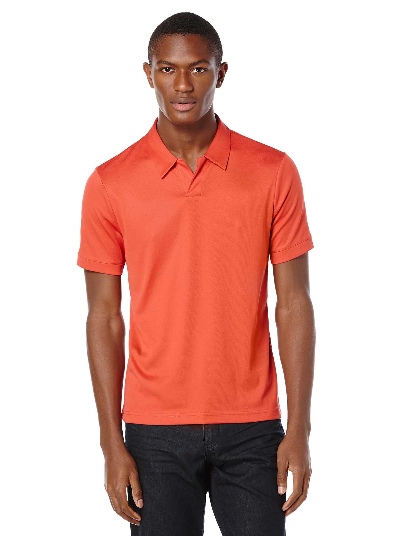 Perry Ellis Big and Tall Rib Open Polo