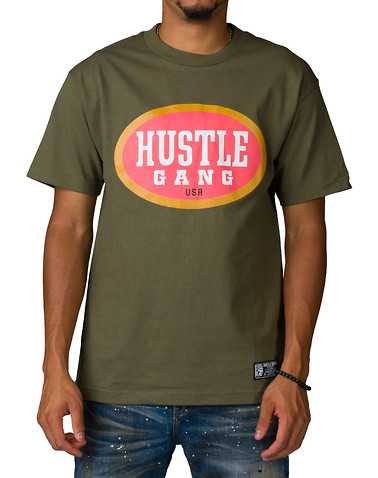 HUSTLE GANG MENS Green Clothing / Tops