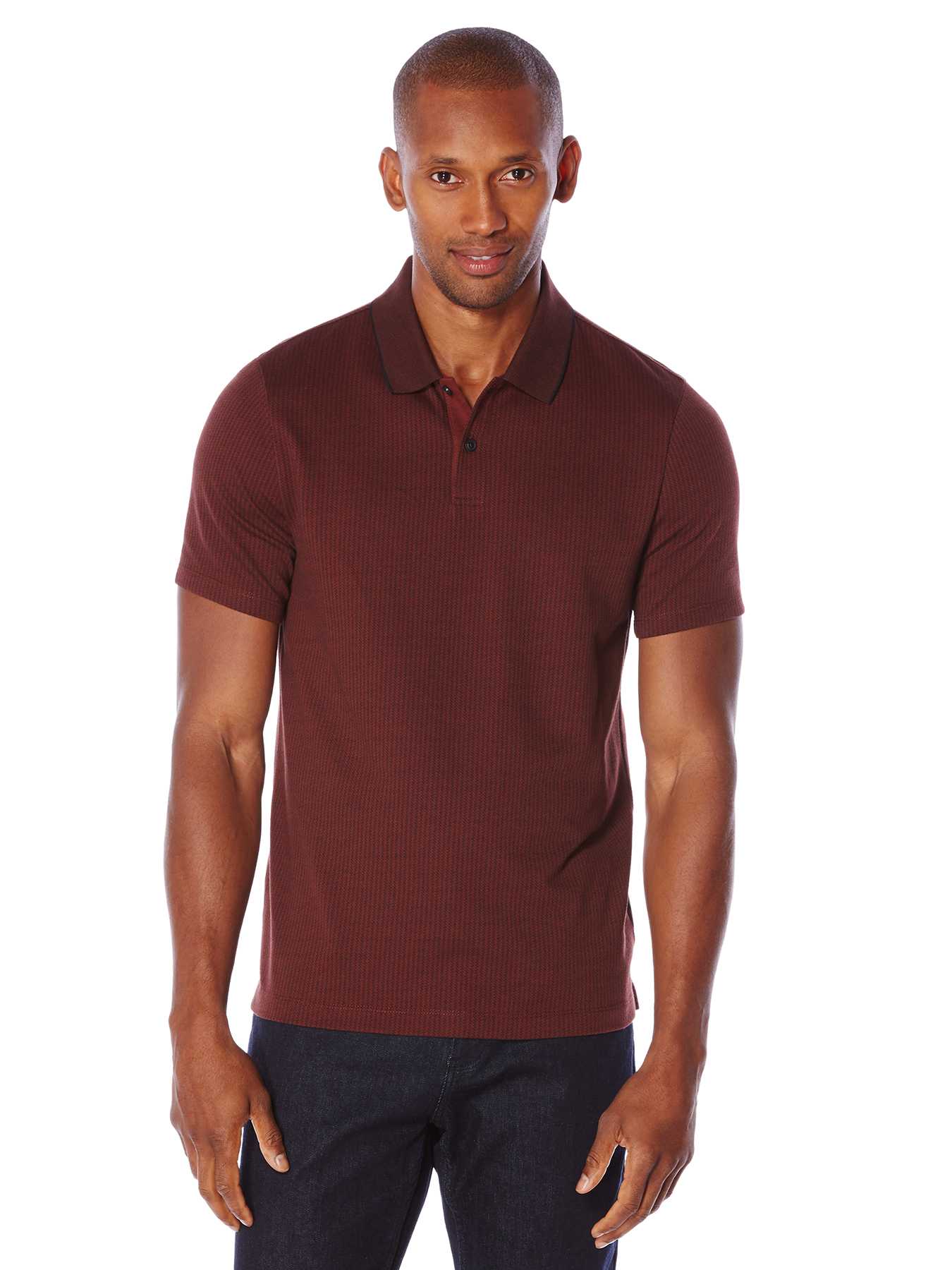 Perry Ellis Short Sleeve Jacquard Polo