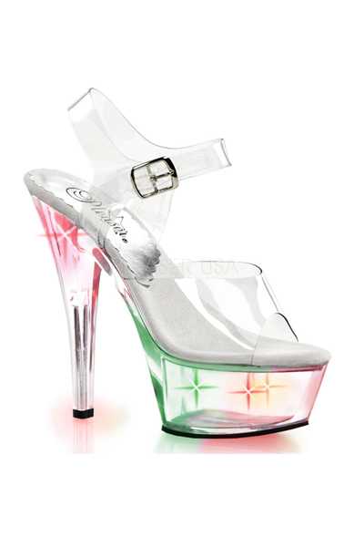 Clear Multi Light Up Platform High Heels