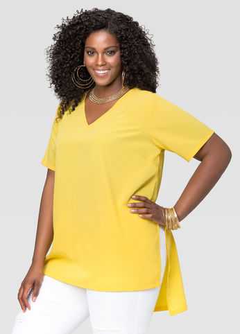 Crepe Hi-Lo Tunic Tee