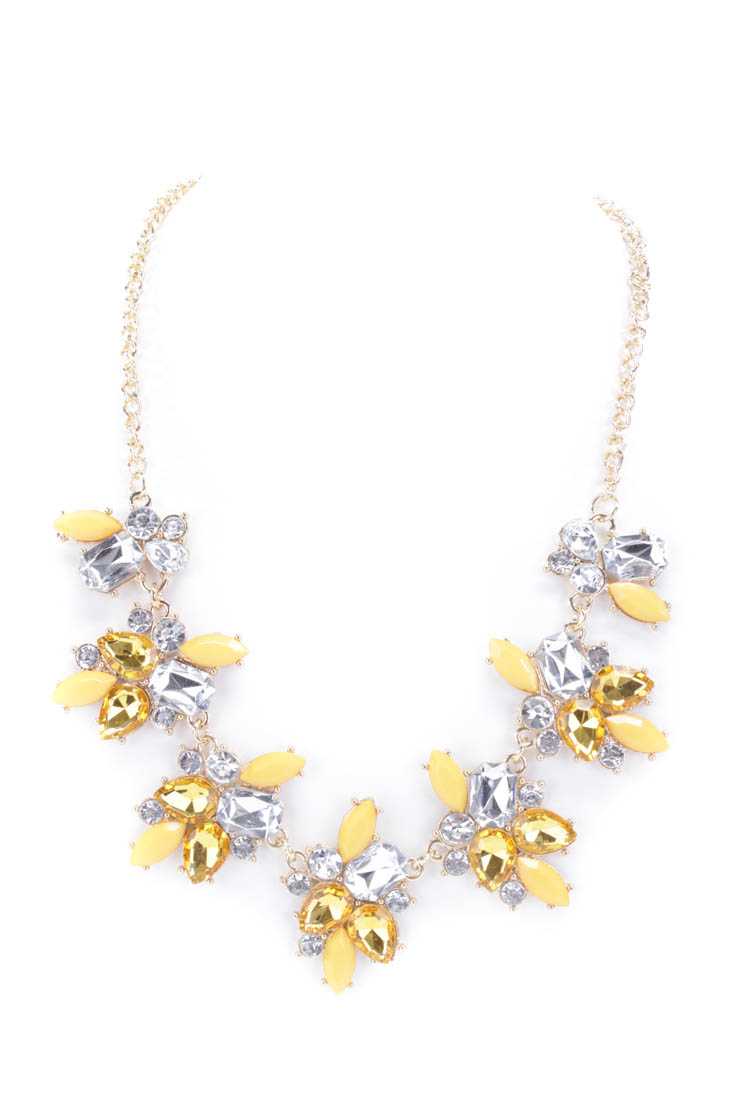 Marigold Faceted Beaded High Polish Metal Necklace