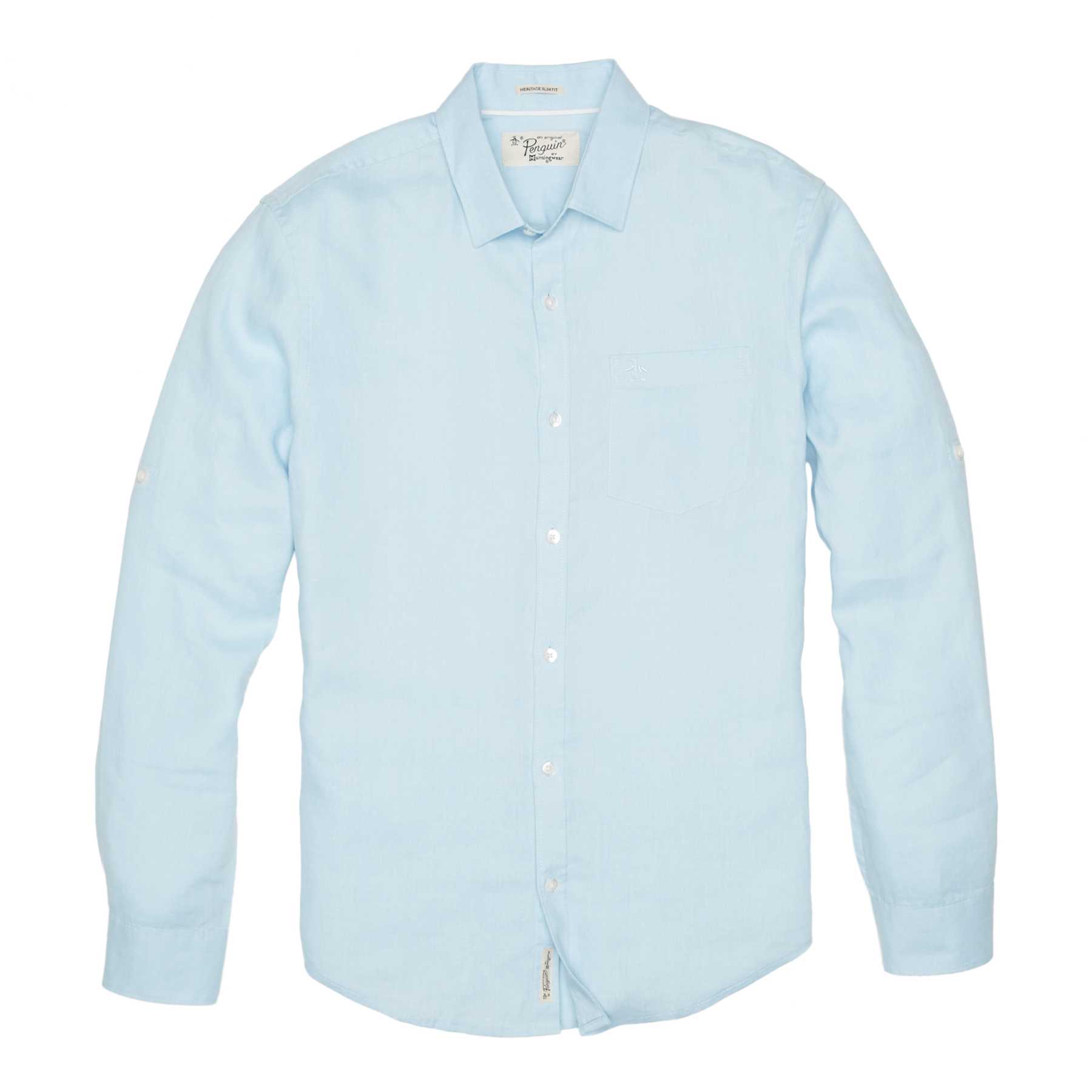 Original Penguin ROLLED SLEEVE LINEN SHIRT