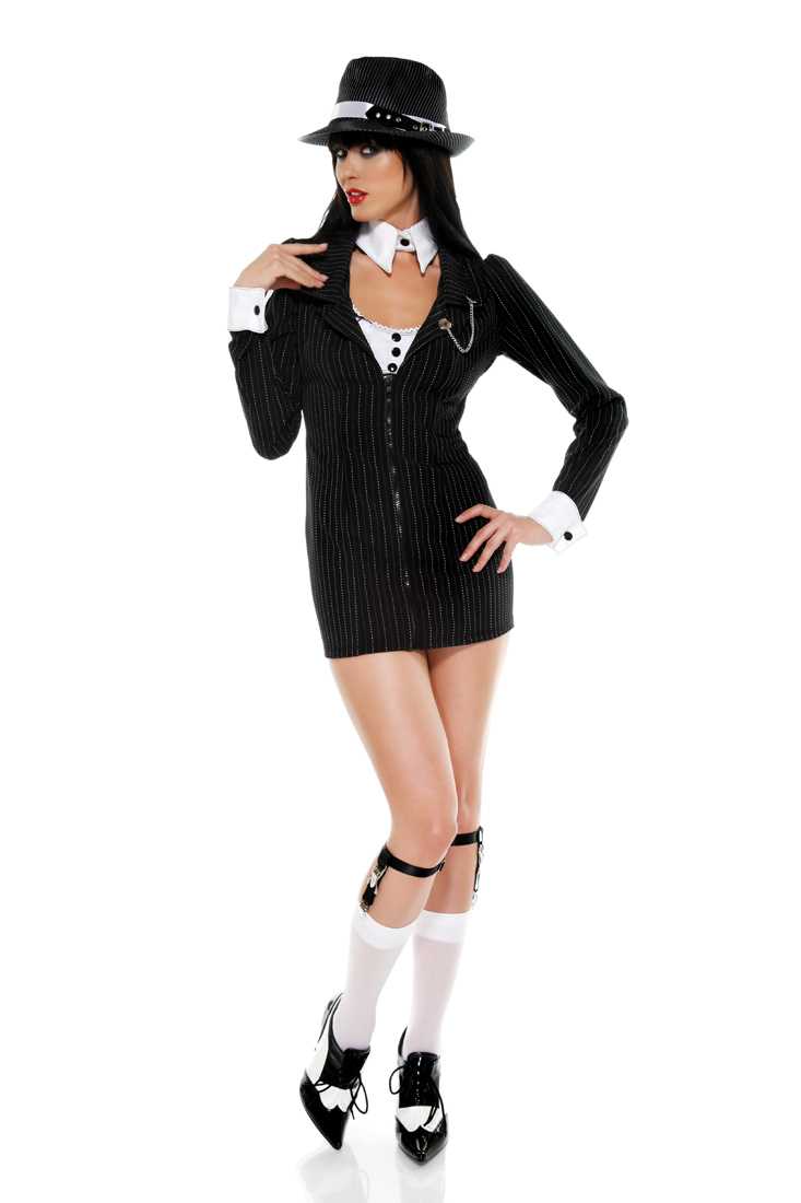 Black Mobster Mama Costume