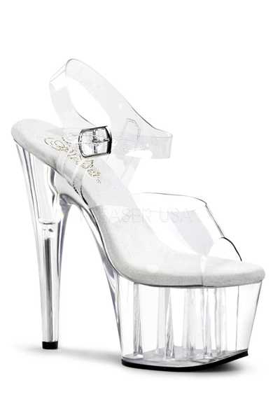 Clear Strappy Platform High Heels