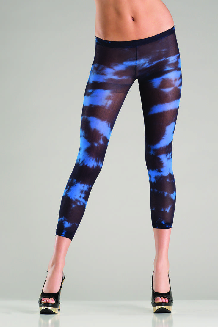 Blue Tie Dye Footless Pantyhose