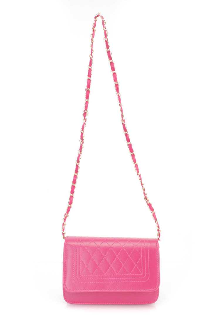 Fuchsia Faux Leather Handbag