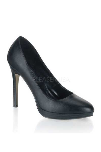 Black Faux Leather Pump High Heels