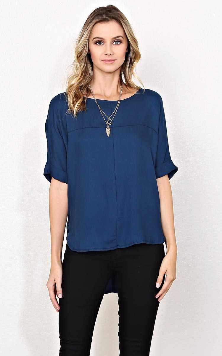 Out Of this World Woven Necklace Top - - Navy in Size by Styles For Less