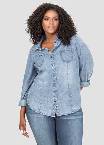 Grommet Pocket Denim Shirt