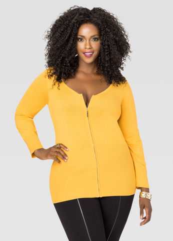 Basic Zip Cardigan