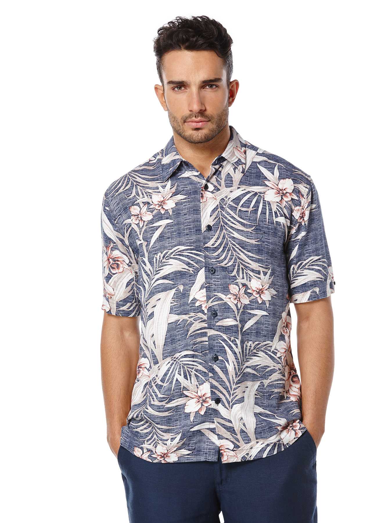 Cubavera Short Sleeve Tropical Print